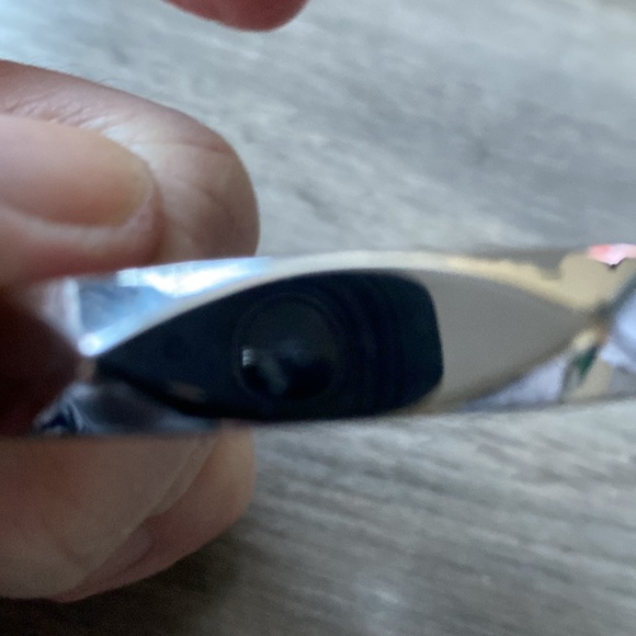 Monet Silver Tone Bangle Bracelet Signed 7” Long - Picture 3 of 3